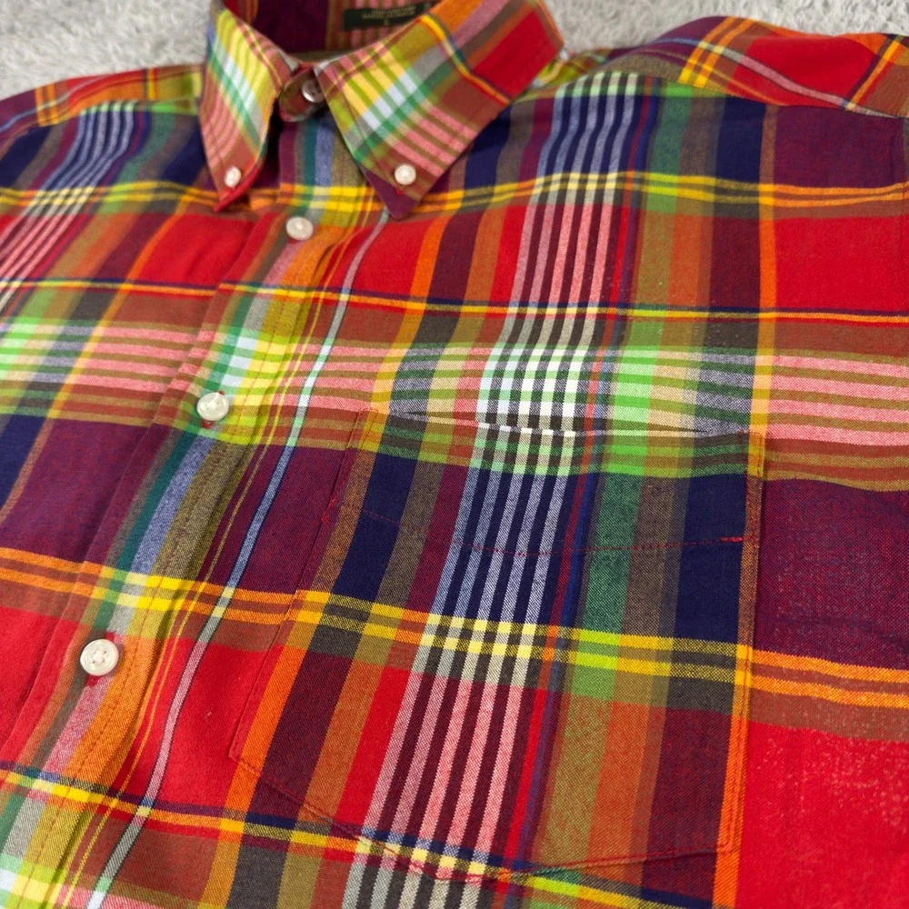 Orvis Signature Collection Mens Large Multi Color Plaid Cotton Shirt - Picture 3 of 8